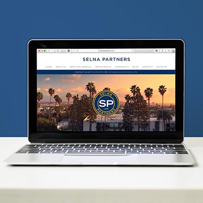 Selna Partners Law Responsive Website Displayed on Laptop