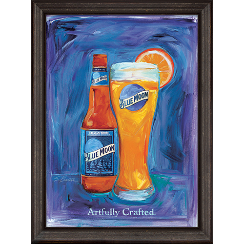 Blue Moon Artfully Crafted Campaign Canvas Framed Painting First Year