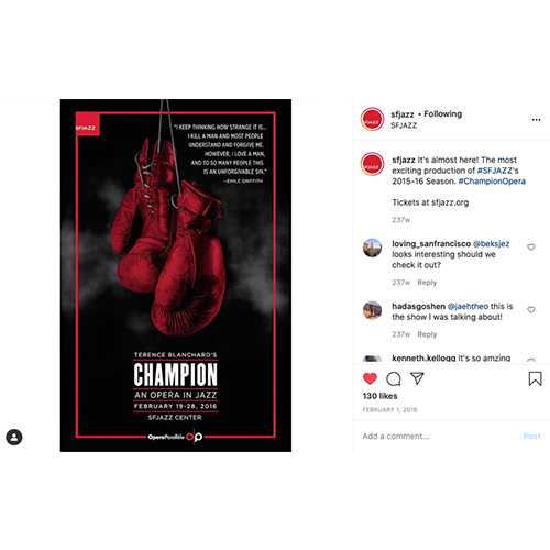 Champion: An Opera In Jazz Instagram Post, Poster