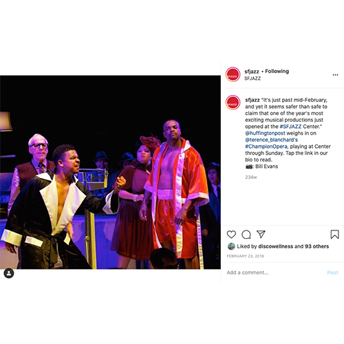 Champion: An Opera In Jazz Instagram Post