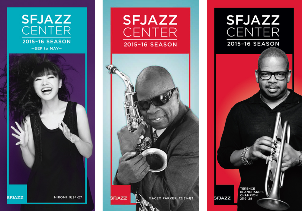 SFJAZZ Season 4 Print Rack Brochure Covers
